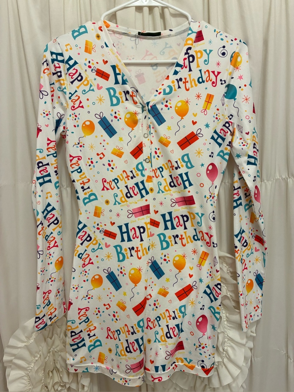 Birthday Party Long-Sleeve  onesies  - Multicolor🎉🎈🎉🎈🎉🎈🎉🎈
